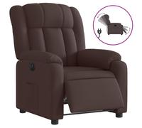 vidaXL Sillón reclinable eléctrico tela marrón oscuro
