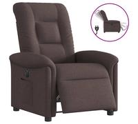 vidaXL Sillón reclinable eléctrico tela marrón oscuro