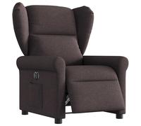 vidaXL Sillón reclinable eléctrico tela marrón oscuro