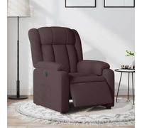 vidaXL Sillón reclinable eléctrico tela marrón oscuro