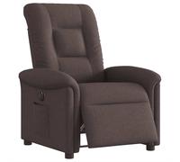vidaXL Sillón reclinable eléctrico tela marrón oscuro