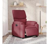 vidaXL Sillón reclinable eléctrico tela rojo tinto
