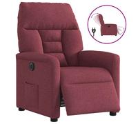 vidaXL Sillón reclinable eléctrico tela rojo tinto
