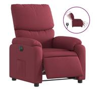 vidaXL Sillón reclinable eléctrico de tela rojo tinto