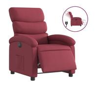 vidaXL Sillón reclinable eléctrico de tela – rojo tinto
