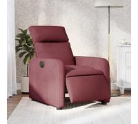 vidaXL Sillón reclinable eléctrico tela rojo tinto