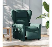 Sillón reclinable eléctrico, color verde oscuro, tapizado en tela