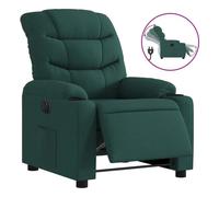 vidaXL Sillón reclinable eléctrico en tela verde oscuro