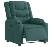 vidaXL Sillón reclinable eléctrico tela verde oscuro