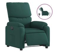 vidaXL Sillón reclinable eléctrico de tela verde oscuro