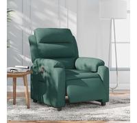 vidaXL Sillón reclinable eléctrico tela verde oscuro