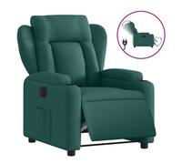 vidaXL Sillón reclinable eléctrico de tela verde oscuro