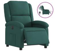 Vidaxl sillón reclinable eléctrico tela verde oscuro