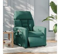 vidaXL Sillón reclinable eléctrico tela verde oscuro