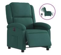 vidaXL Sillón reclinable eléctrico tela verde oscuro