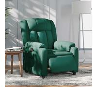 vidaXL Sillón reclinable eléctrico tela verde oscuro