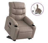 vidaXL Sillón reclinable elevable cuero artificial color capuchino