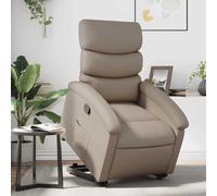 vidaXL Sillón reclinable elevable cuero artificial color capuchino