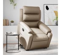 Vidaxl sillón reclinable elevable cuero artificial color capuchino