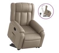 vidaXL Sillón reclinable elevable cuero artificial color capuchino