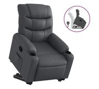 vidaXL Sillón reclinable elevable cuero artificial gris