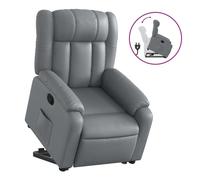 vidaXL Sillón reclinable elevable – cuero artificial – gris