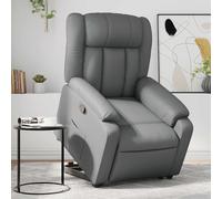 vidaXL Sillón reclinable elevable – cuero artificial – gris