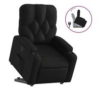 vidaXL Sillón reclinable elevable cuero artificial negro