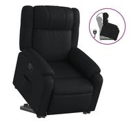 vidaXL Sillón reclinable elevable de cuero artificial negro