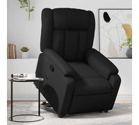 vidaXL Sillón reclinable elevable cuero artificial negro