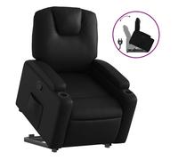 vidaXL Sillón reclinable elevable de cuero artificial — negro