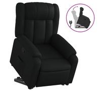 vidaXL Sillón reclinable y elevable cuero artificial Negro/Gris