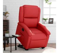 vidaXL Sillón reclinable elevable cuero artificial rojo