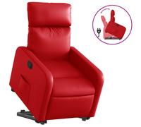 vidaXL Sillón reclinable elevable cuero artificial rojo