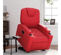 vidaXL Sillón reclinable elevable cuero artificial rojo