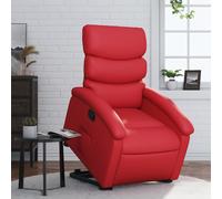 vidaXL Sillón reclinable elevable cuero artificial rojo