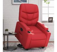 vidaXL Sillón reclinable elevable cuero artificial rojo