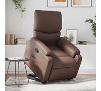 vidaXL Sillón reclinable elevable cuero sintético marrón