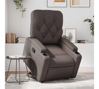 vidaXL Sillón reclinable elevable de cuero sintético marrón