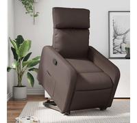 vidaXL Sillón reclinable elevable cuero sintético marrón