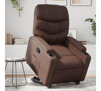 vidaXL Sillón reclinable elevable cuero sintético marrón
