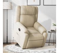 vidaXL Sillón reclinable elevable orejero para TV, asiento ajustable, tela color crema