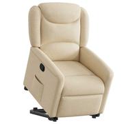vidaXL Sillón reclinable elevable de tela color crema