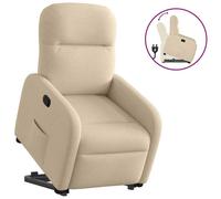vidaXL Sillón reclinable elevable de tela color crema