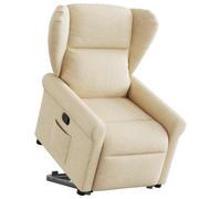vidaXL Sillón reclinable elevable de tela color crema