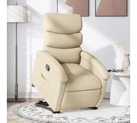 vidaXL Sillón reclinable elevable de tela color crema