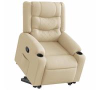 vidaXL Sillón reclinable elevable de tela color crema