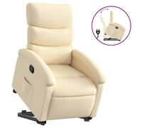vidaXL Sillón reclinable elevable de tela color crema