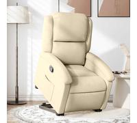 vidaXL Sillón reclinable elevable de tela color crema