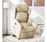 vidaXL Sillón reclinable elevable de tela color crema